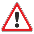 Дорожный знак 1.33 «Прочие опасности» (металл 0,8 мм, II типоразмер: сторона 900 мм, С/О пленка: тип В алмазная)